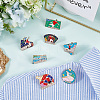 7Pcs 7 Styles Sports Themed Alloy Enamel Brooches JEWB-SC0001-69-6