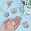 4Pcs 2 Colors Sun Alloy Rhinestone Lapel Pins JEWB-ME0001-14-3