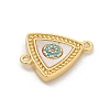 Brass Micro Pave Clear Cubic Zirconia Connector Charms KK-M303-04G-10-2