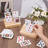 Pine Wooden Slant Back Playing Cards Slotted Holder ODIS-WH0079-071-3