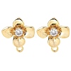 Brass Clear Cubic Zirconia Stud Earring Findings KK-A238-01E-G-1