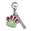 Dog Paw Print Alloy Enamel Pendant Decoration HJEW-JM02495-04-1