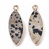 Edge Golden Plated Natural Dalmatian Jasper Pendants G-T131-06H-2