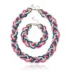 Trendy Braided Iron Chains Jewelry Sets: Matinee Necklaces and Bracelets SJEW-PJS328-1-1