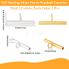 4Pcs 2 Colors 925 Sterling Silver Pin to Pendant Converter STER-BBC0009-17B-2