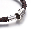 Leather Braided Cord Bracelets BJEW-E352-21P-3