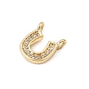 Brass Micro Pave Clear Connector Charms CU-CBA3D76-01G-2