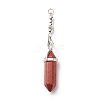 Natural Mixed Stone Double Terminal Pointed Pendants PALLOY-JF01776-2