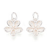 925 Sterling Silver Flower Charms STER-T009-06S-3