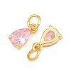 Brass Pave Cubic Zirconia Charms KK-K340-51G-03-2