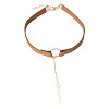 Black Velvet Choker Brass & Iron Rectangle Pendant Necklaces for Women FS-WGDB652-02-4