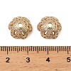 Brass Micro Pave Clear Cubic Zirconia Bead Caps KK-K374-25G-3