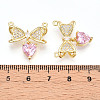 Brass Micro Pave Cubic Zirconia Pendants KK-N254-223G-3