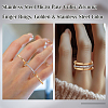 2Pcs Stainless Steel Micro Pave Cubic Zirconia Finger Rings RJEW-UN0003-10A-3