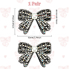 WADORN 2Pcs Bowknot Polyester Rhinestone Shoe Decorations AJEW-WR0002-37-2