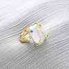 Brass with Natural Baroque Pearl Finger Rings RJEW-Q023-01G-1