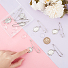 DIY Blank Oval 316 Surgical Stainless Brooches DIY Making Kits JEWB-AB00025-4