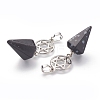 Natural Snowflake Obsidian Pendants G-O194-04-3