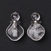 Natural Quartz Crystal Perfume Bottle Pendants G-D058-13P-03-2