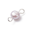 16Pcs 2 Colors Natural Cultured Freshwater Pearl Potato Connector Charms PALLOY-JF04663-6