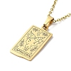 Rectangle with Twelve Constellations Pendant Necklaces NJEW-D069-01G-10-2