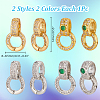 4Pcs 4 Styles Brass with Cubic Zirconia Pendant Bails KK-AR0001-84-2