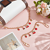 2Pcs Alloy FireBrick Enamel Fruit Charm Cable Chain Purse Decorative Chains HJEW-ME00012-4