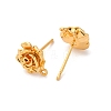 Flower Brass Stud Earring Findings KK-K382-33G-2