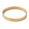 304 Stainless Steel Tartan Textured Hinged Cuff Bangles for Women SA-CBAC920-10G-4