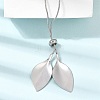 Adjustable 304 Stainless Steel Leaf Pendant Lariat Necklaces for Women SA-CBAB727-03P-2