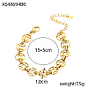304 Stainless Steel Coin Link Chain Bracelets STAS-OY012-96G-2