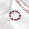 Natural Mixed Stone Beaded Stretch Rings for Women RJEW-JR00868-3