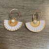 Alloy Enamel Fan Hoop Earrings FS-WGDB6C8-02-2