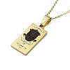 304 Stainless Steel Black Enamel Rectangle with Constellation Pendant Necklaces LS-NJEW-I128-01E-1