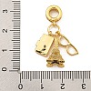 Rack Plating Brass Clear Cubic Zirconia & Enamel European Dangle Charms KK-U035-28G-3