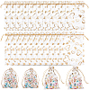 80Pcs 2 Styles Heart Printed Organza Bags OP-BBC0001-04D-1