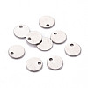 Non-Tarnish 201 Stainless Steel Stamping Blank Tag Pendants STAS-T058-8mm-P-1