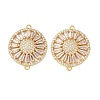 Brass Pave Clear Cubic Zirconia Connector Charms CU-CBA4579-06G-B-1