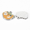 Rack Plating Alloy Enamel Pendants X-ENAM-N053-36-RS-2