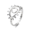 Non-Tarnish 304 Stainless Steel Open Cuff Ring Components X-STAS-F301-01P-1