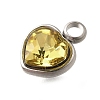 304 Stainless Steel with Rhinestone Pendants STAS-Q346-01P-07-3