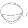 Iron Crystal Rhinestone Multi-Strand Twisted Chain Waist Chains for Women AJEW-WH20067-043P-1
