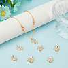 8Pcs Brass Micro Pave Clear Cubic Zirconia & Cat Eye Pendants KK-BC0015-63A-4