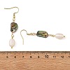 Natural Paua Shell & Natural Pearl Dangle Earrings EJEW-JE07333-6