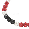 1Pc Polymer Clay Rhinestone Round Beaded Stretch Necklaces NJEW-SP0001-14B-3