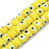 Handmade Evil Eye Lampwork Beads Strands LAMP-WH0006-05H-1