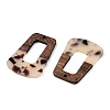 Transparent Resin & Walnut Wood Pendants RESI-TAC0017-72-B02-3
