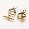 Tibetan Style Alloy Heart Toggle Clasps PALLOY-J471-27AG-1