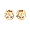 Brass Micro Pave Clear Cubic Zirconia European Beads KK-B186-19G-1