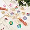 12Pcs 12 Patterns Brass Wax Seal Stamp AJEW-CP0004-30-5